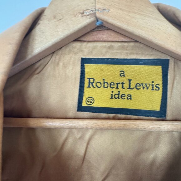 Vtg A Robert Lewis Idea Men’s 42 Genuine Lambskin Leather Jacket - Pro Cleaned! - Picture 6 of 6